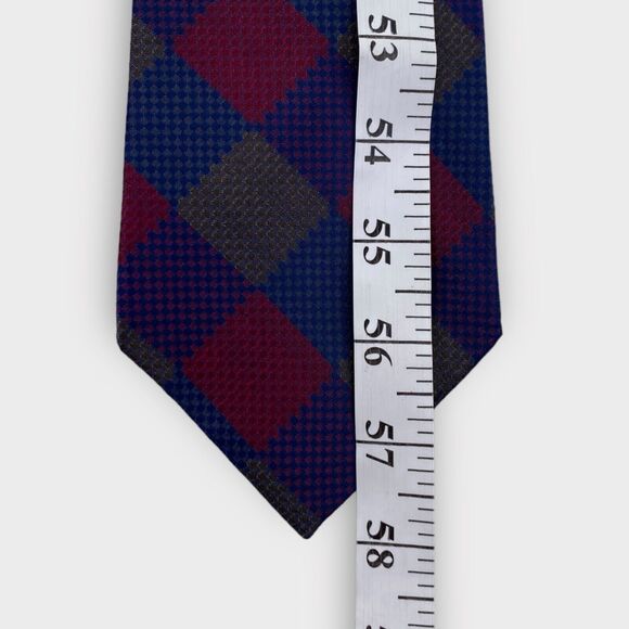 Coach Necktie Mens Argyle Checkered Colorful Italian Silk Made in USA 58 x 3 ¾" - Picture 9 of 13